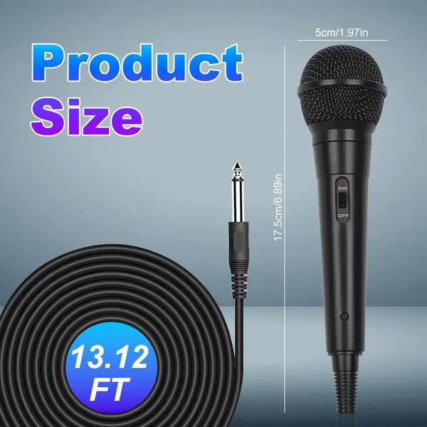 Handheld Wired Microphone Cardioid Dynamic Vocal Mic 13ft Cable