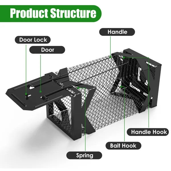 Humane Mouse Trap Cage Reusable Safe No Kill Metal Design