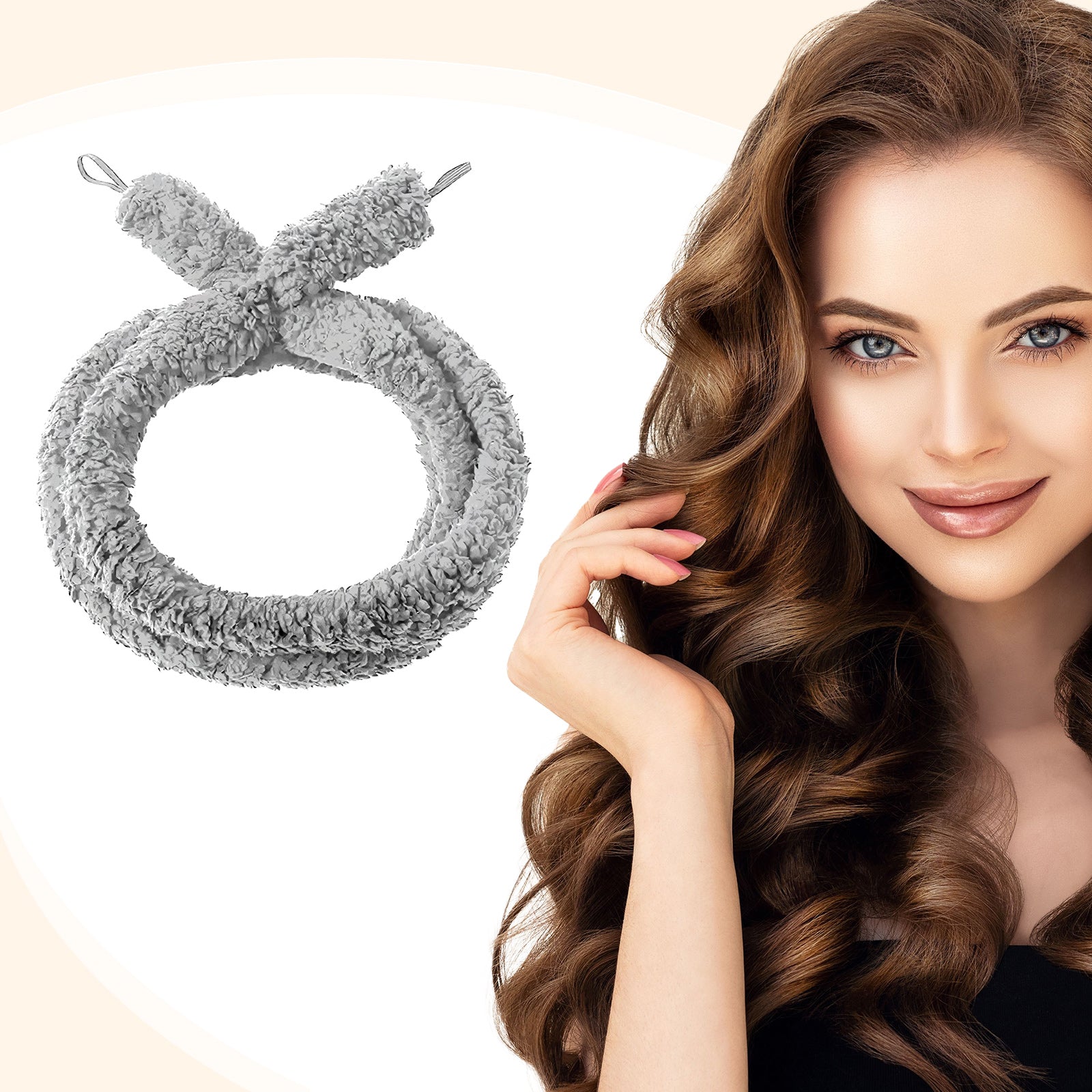 Satin Heatless Hair Curler Overnight Soft Wave Styling Rod Set