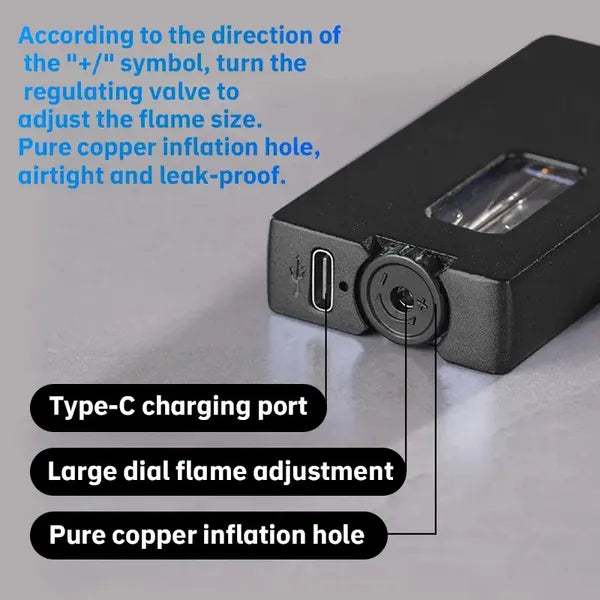 Premium Dual Flame Lighter Windproof Jet Blue Flame Metal Body
