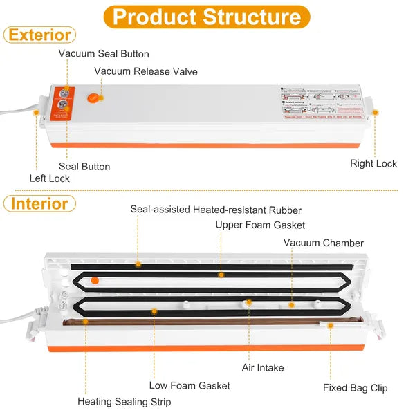 Compact Vacuum Food Sealer Machine for Fresh Storage