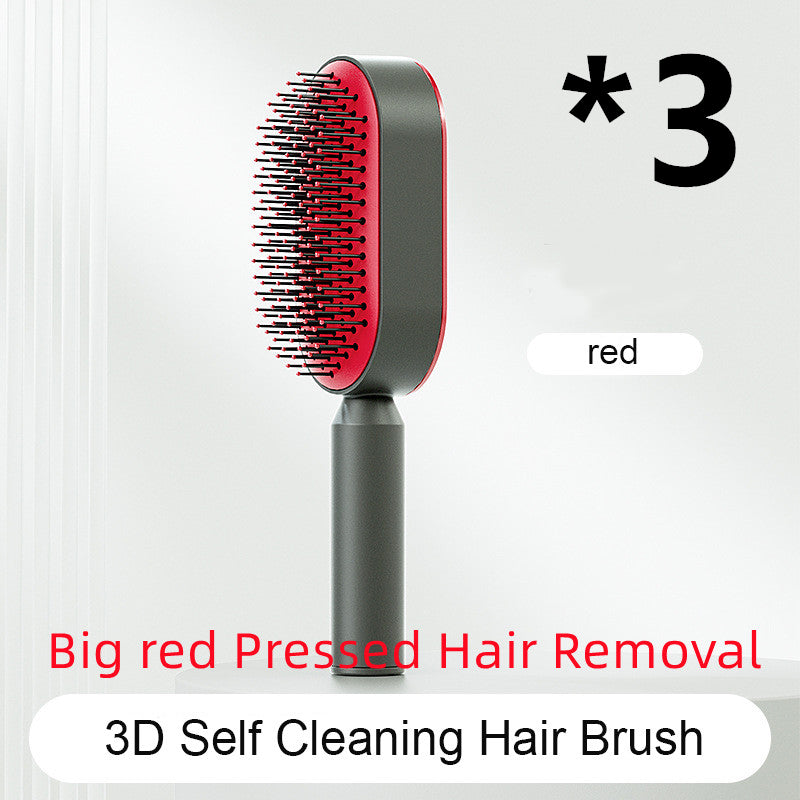 Self Cleaning Hair Brush with Scalp Massage & Detangling