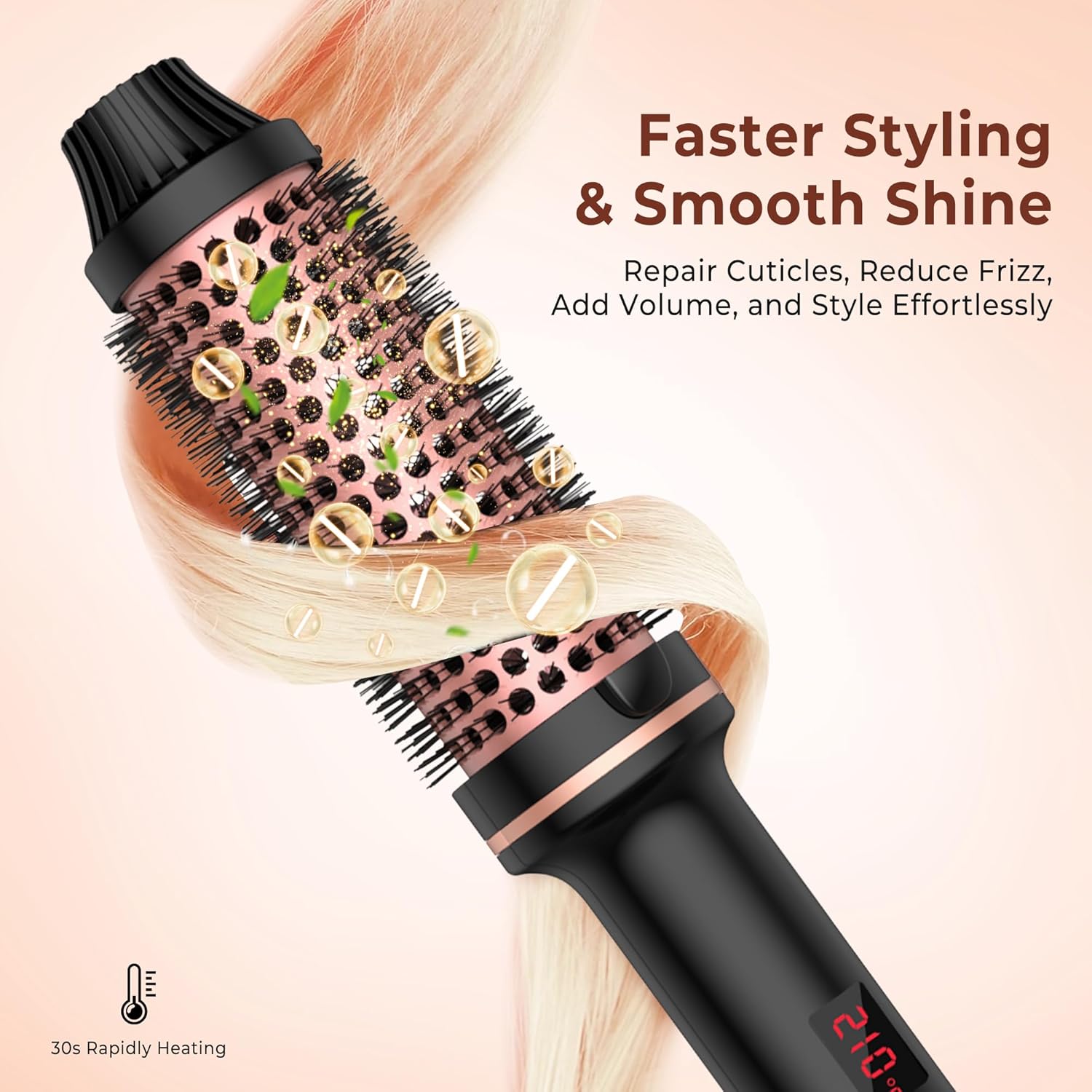Professional Thermal Brush Curling Iron for Volume & Smooth Hair