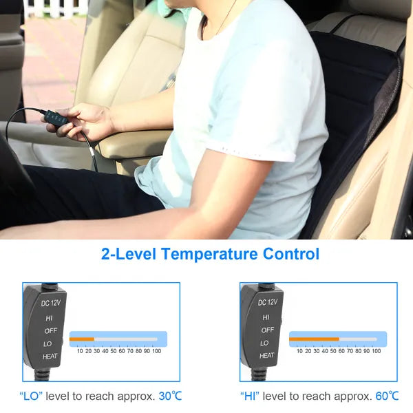 12V Heated Car Seat Cushion with Adjustable Temperature Control