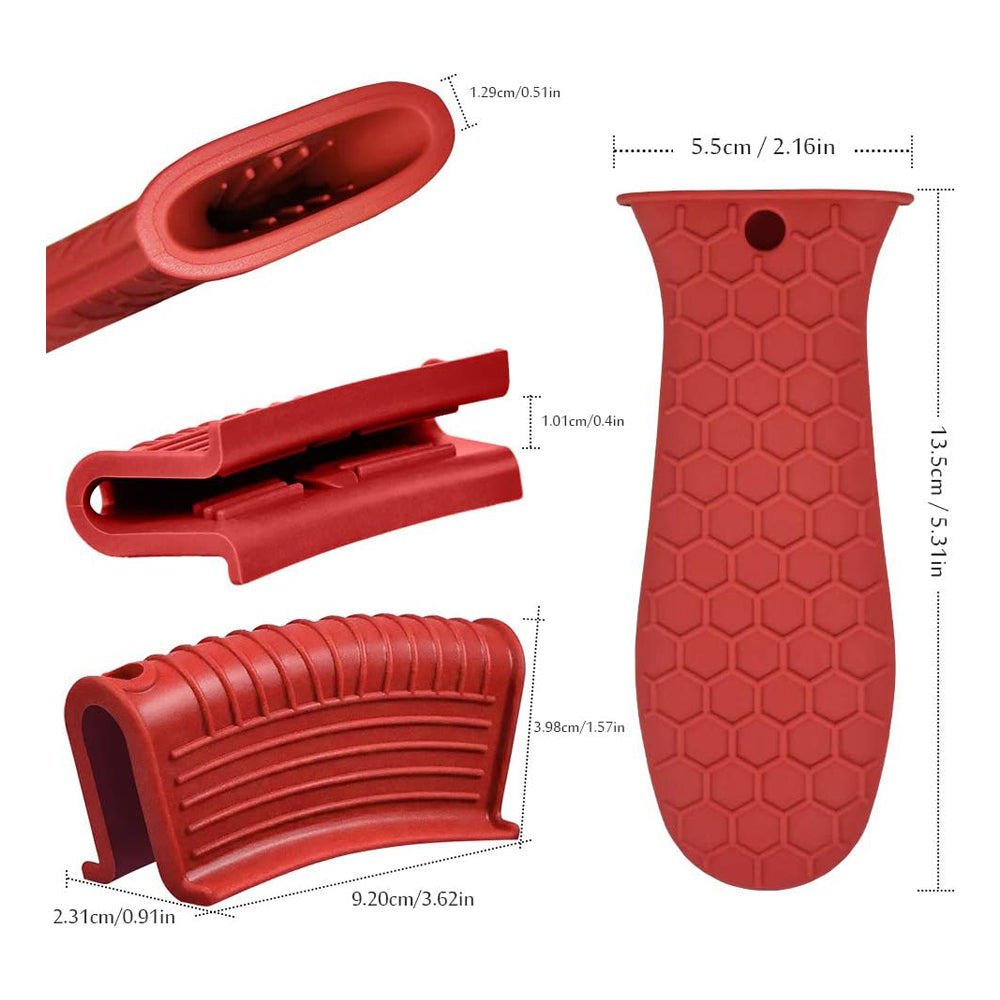 3-Piece Silicone Handle Covers for Cast Iron Skillets Set