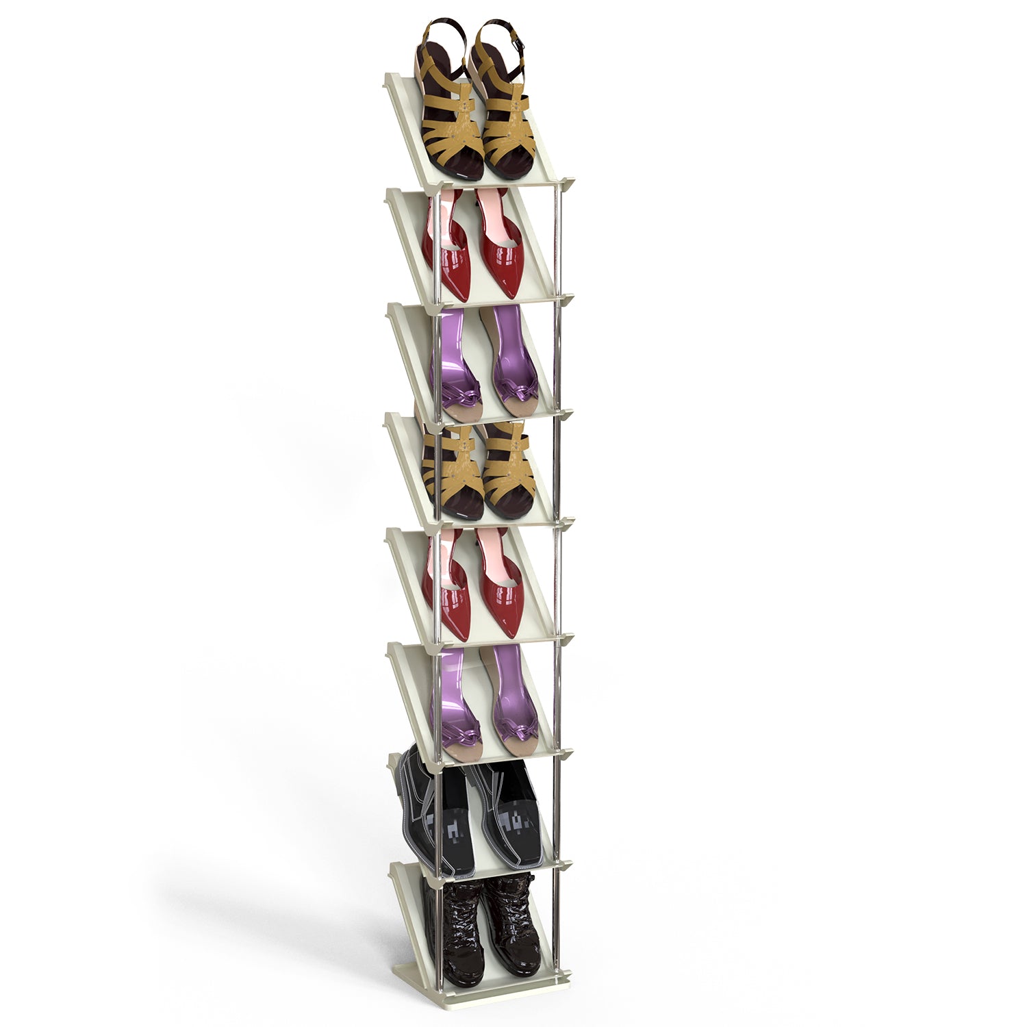 Space Saving 8-Tier Vertical Shoe Rack Narrow Storage Organizer