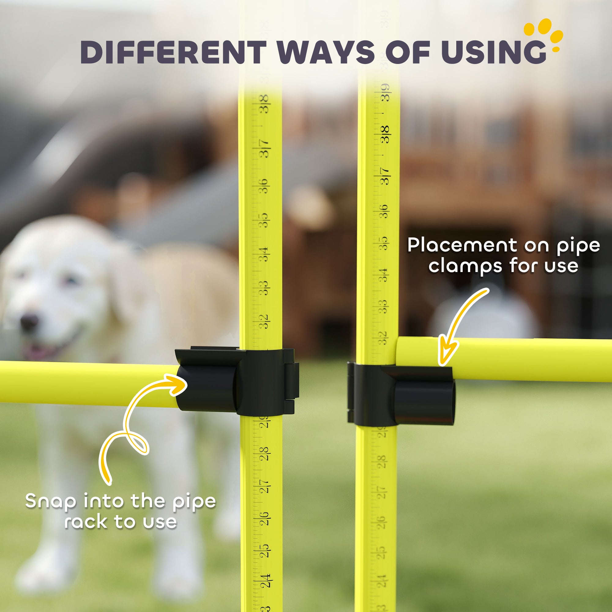4-Piece Dog Agility Training Set – Adjustable Jump Bars with Portable Carry Bag