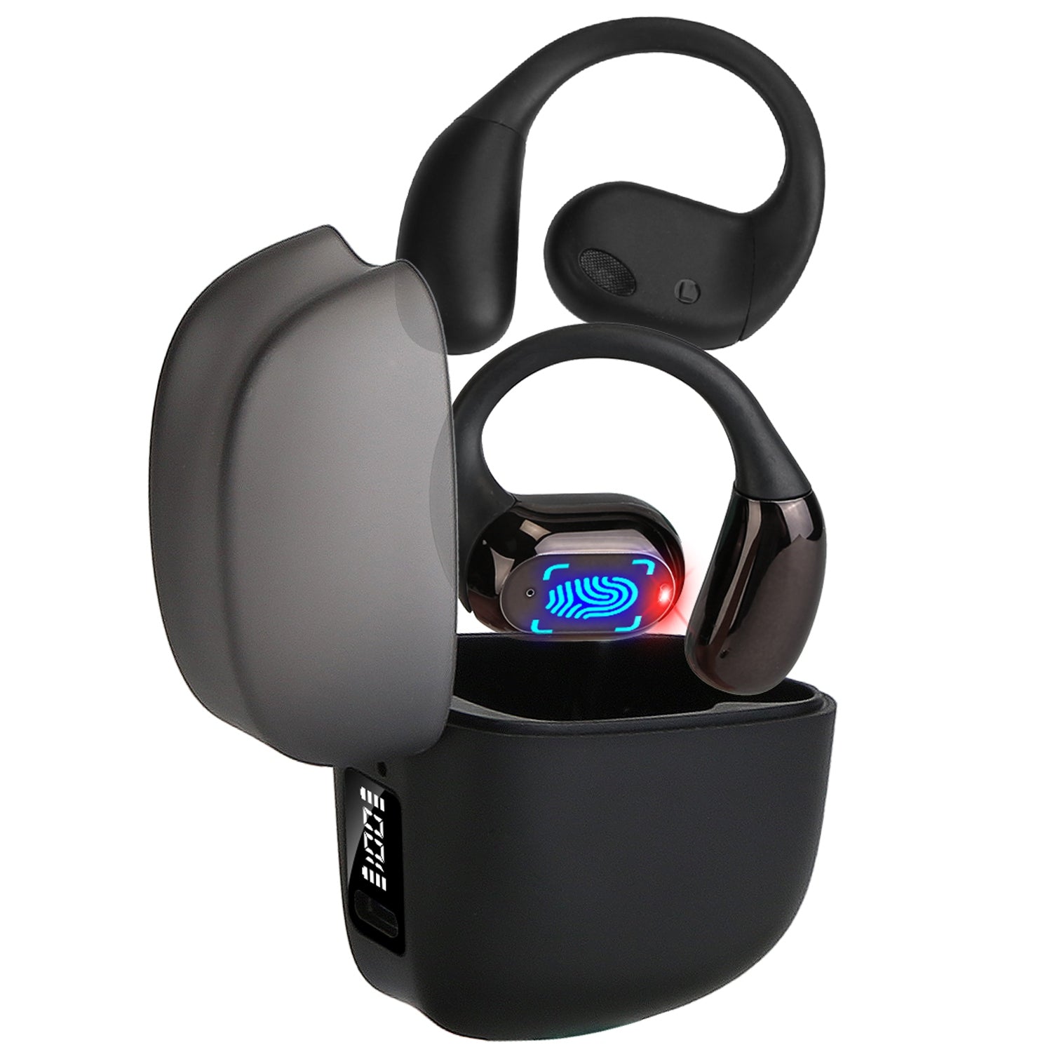 Bluetooth 5.4 Open Ear Earbuds Earhook LED Case Waterproof Sport