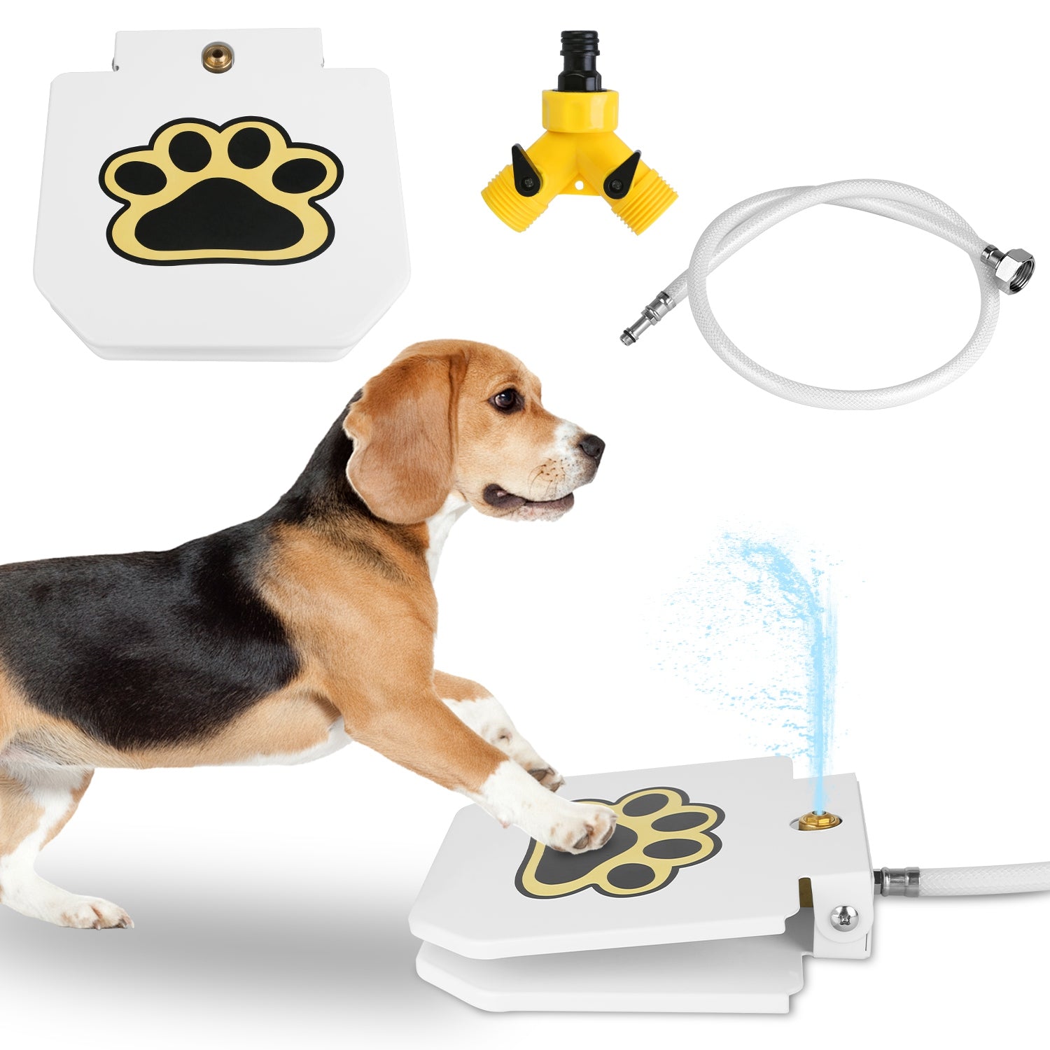 Outdoor Dog Water Fountain Step On Paw Activated Drinking Sprinkler
