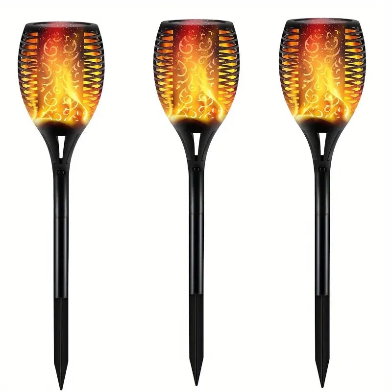 Solar Flame Torch Light Flickering LED Garden Pathway Decor