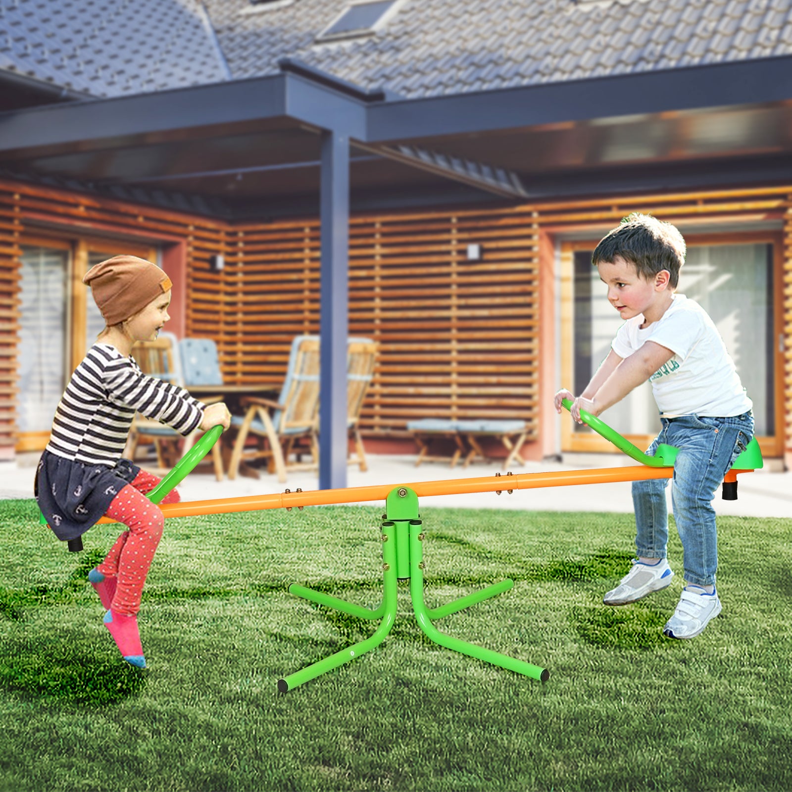 360° Rotating Kids Seesaw Spinner with Durable Outdoor Design