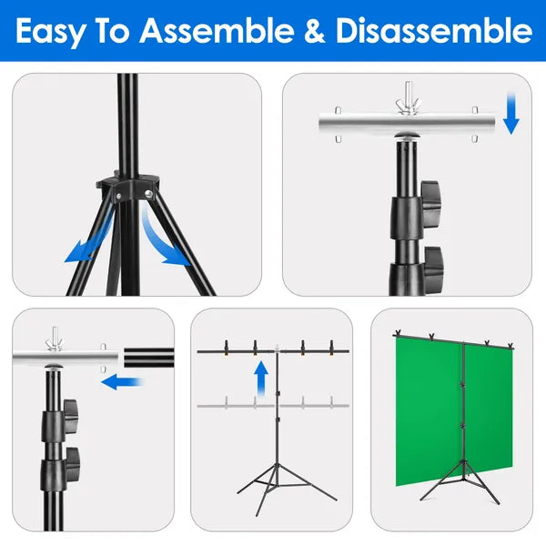 T Shape Backdrop Stand Adjustable Photography Kit