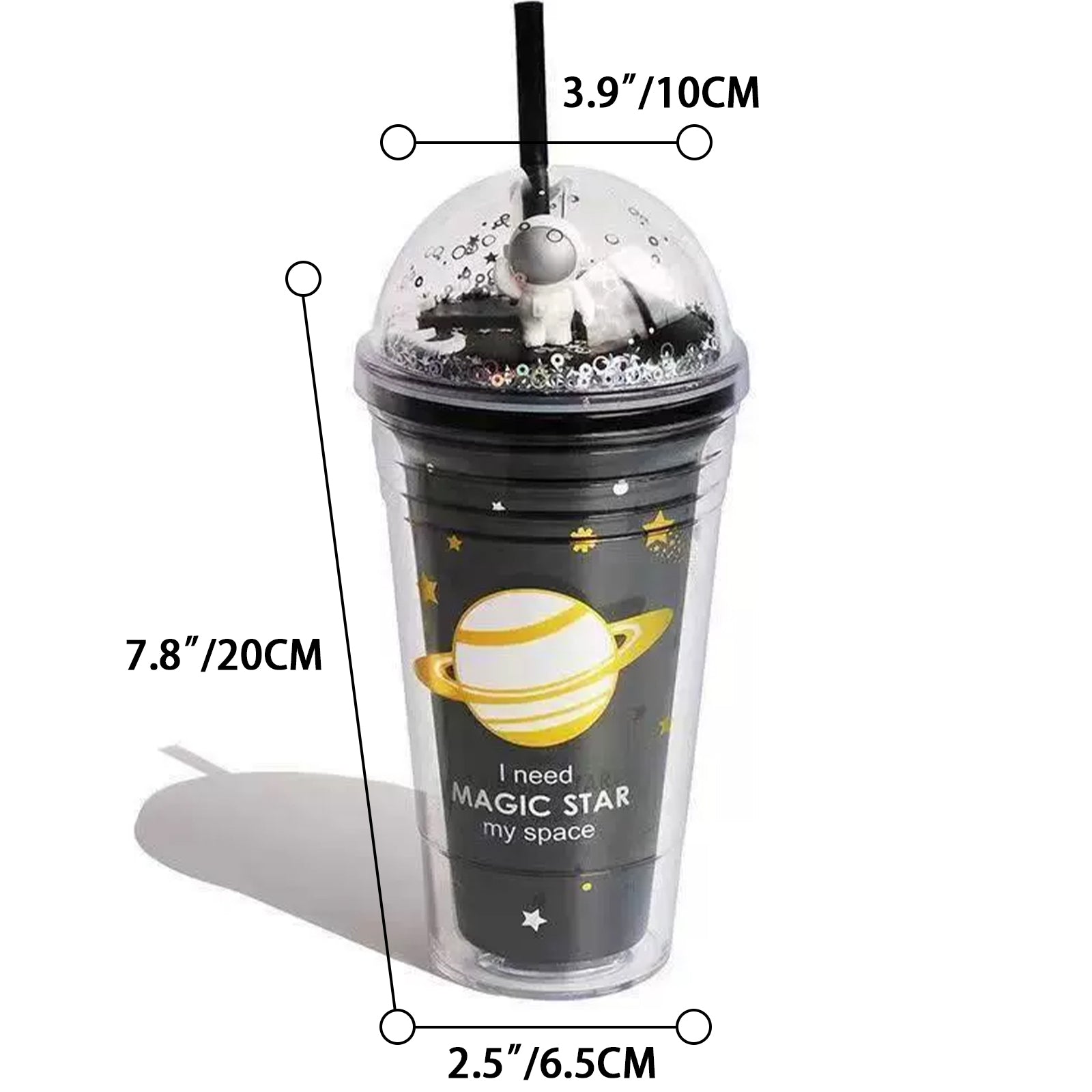 Astronaut Water Bottle White Space Design Drink Bottle