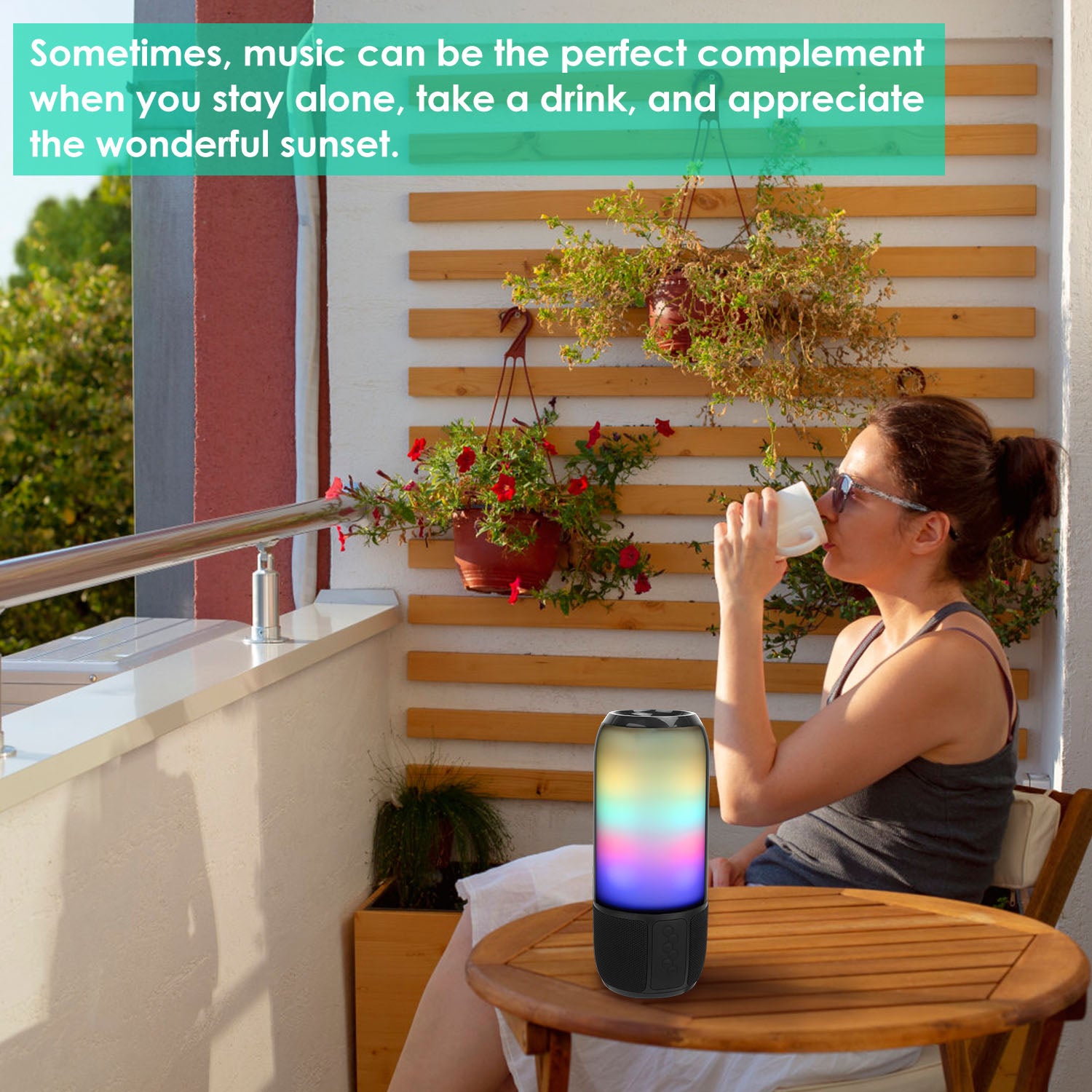 Wireless Portable Speaker Loud Stereo with Color Lights Radio