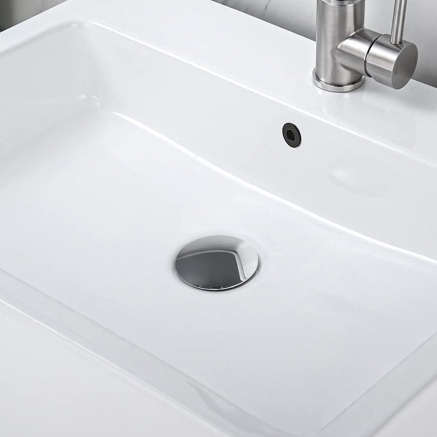 Premium Pop-Up Sink Drain with Overflow Stainless Steel Design