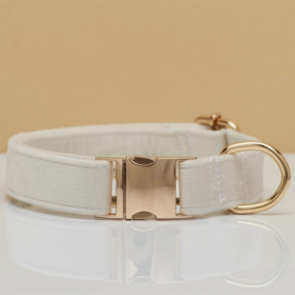 Luxury Velvet Dog Collar and Leash Set Personalized Bow Design