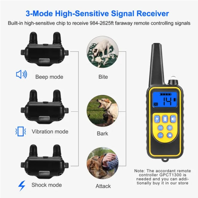 IP67 Waterproof Dog Training Collar Receiver Durable Control
