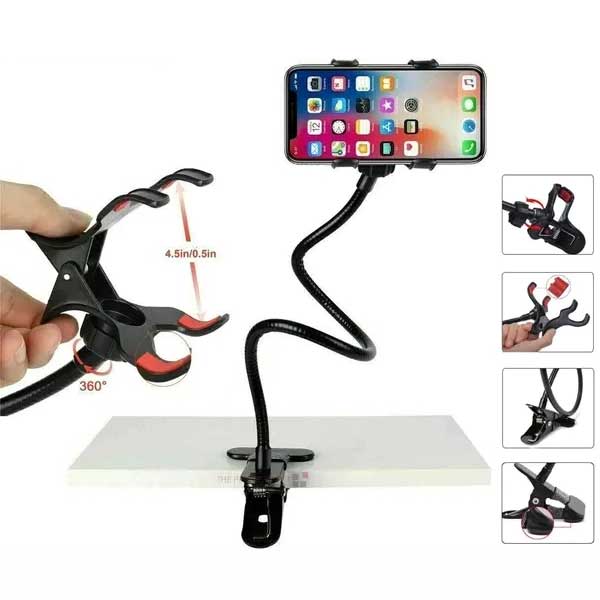 Flexible Gooseneck Phone Holder Universal Lazy Stand Clip Mount