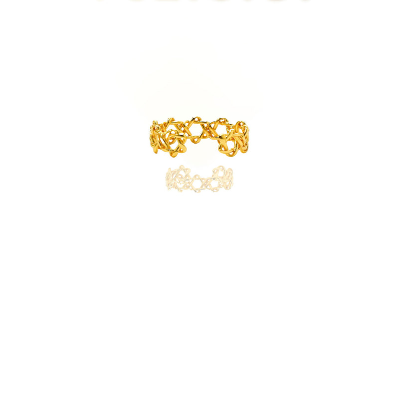 Luxury 24K Gold Adjustable Ring – Vintage Celtic Knot Band