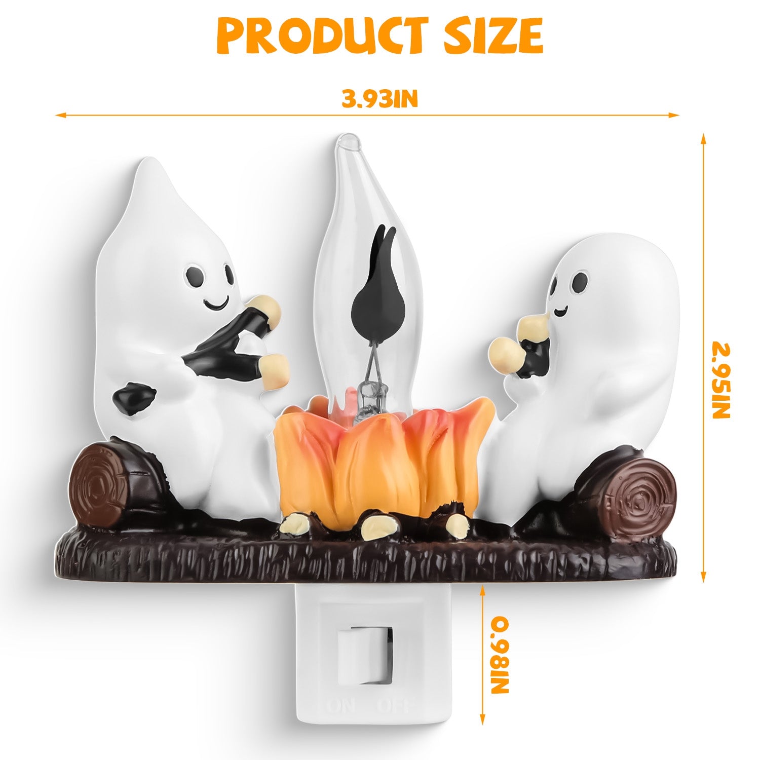 Ghost Campfire Night Light Flickering Flame Halloween Decor Set