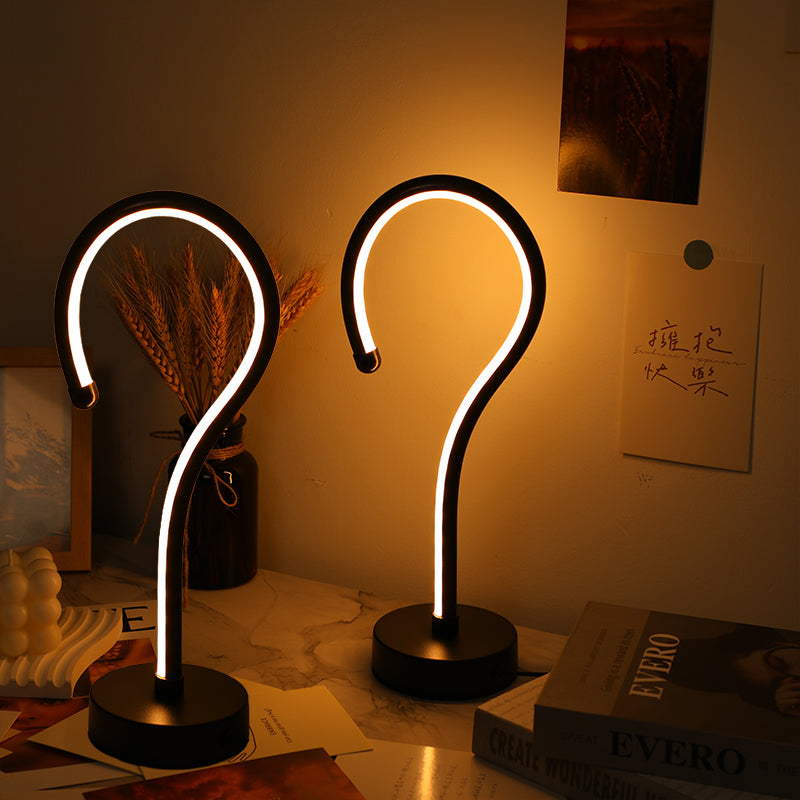 Creative Question Mark Table Lamp USB 3 Color Dimming LED Set