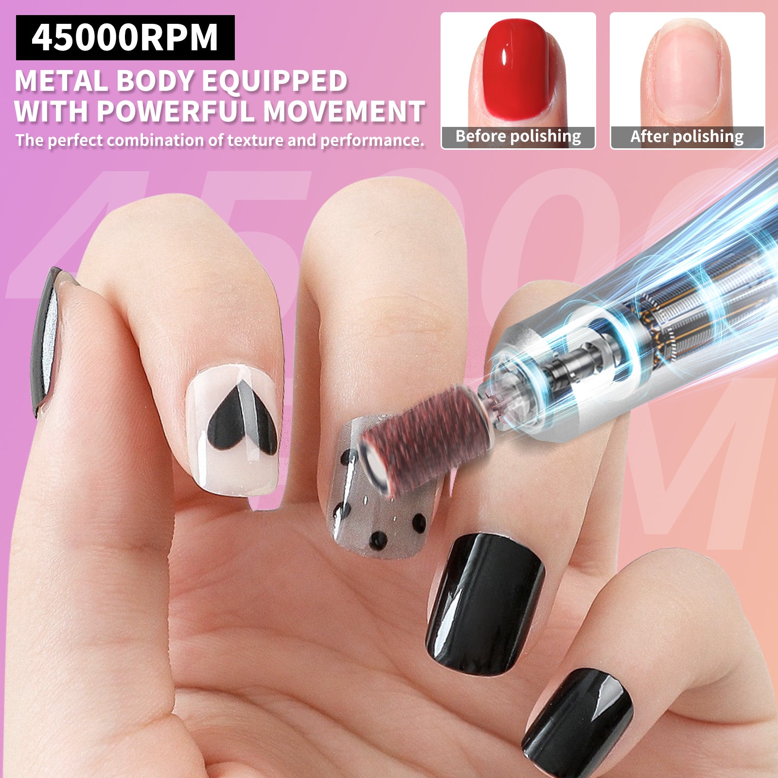 45000 RPM Rechargeable Electric Nail Drill
