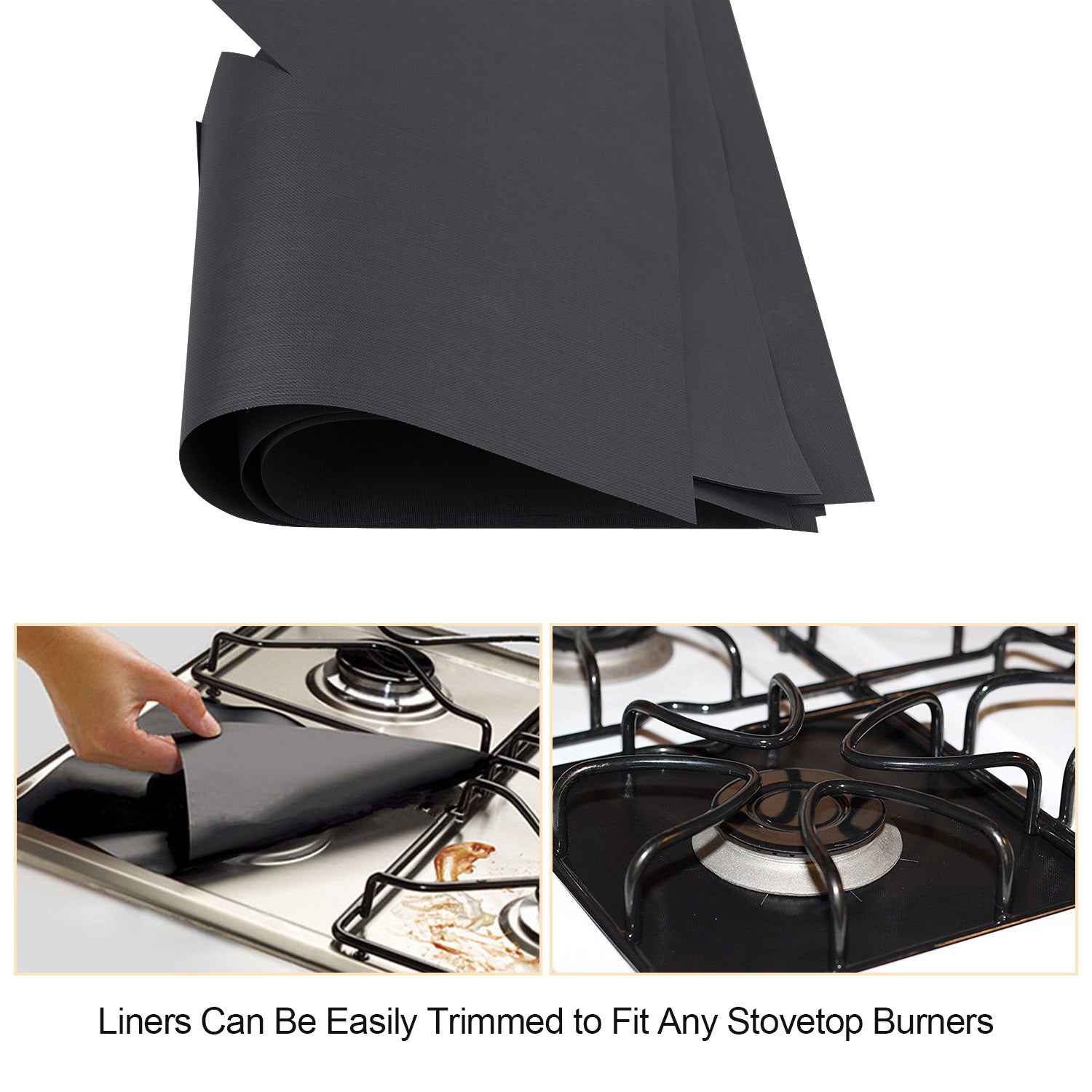 4-Pack Nonstick Stovetop Burner Protector Liners Reusable