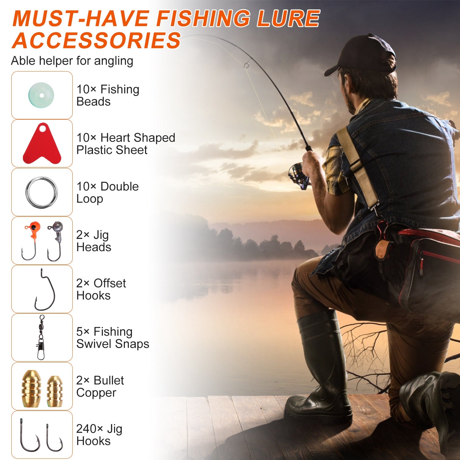 375pcs Fishing Lures Kit with Tackle Box for Freshwater & Saltwater