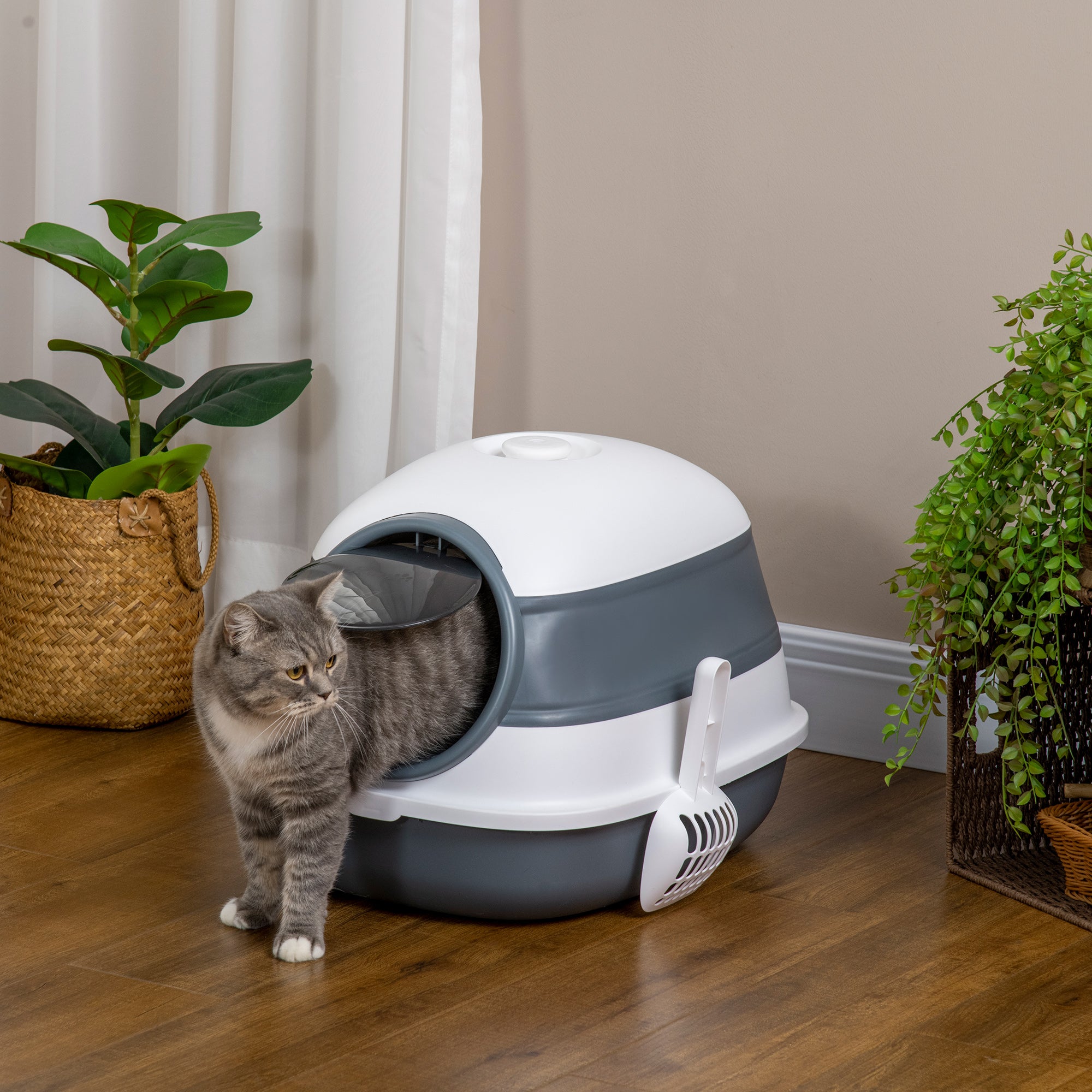 Ultimate Dome Covered Cat Litter Box with Lid Clean and Odor Control