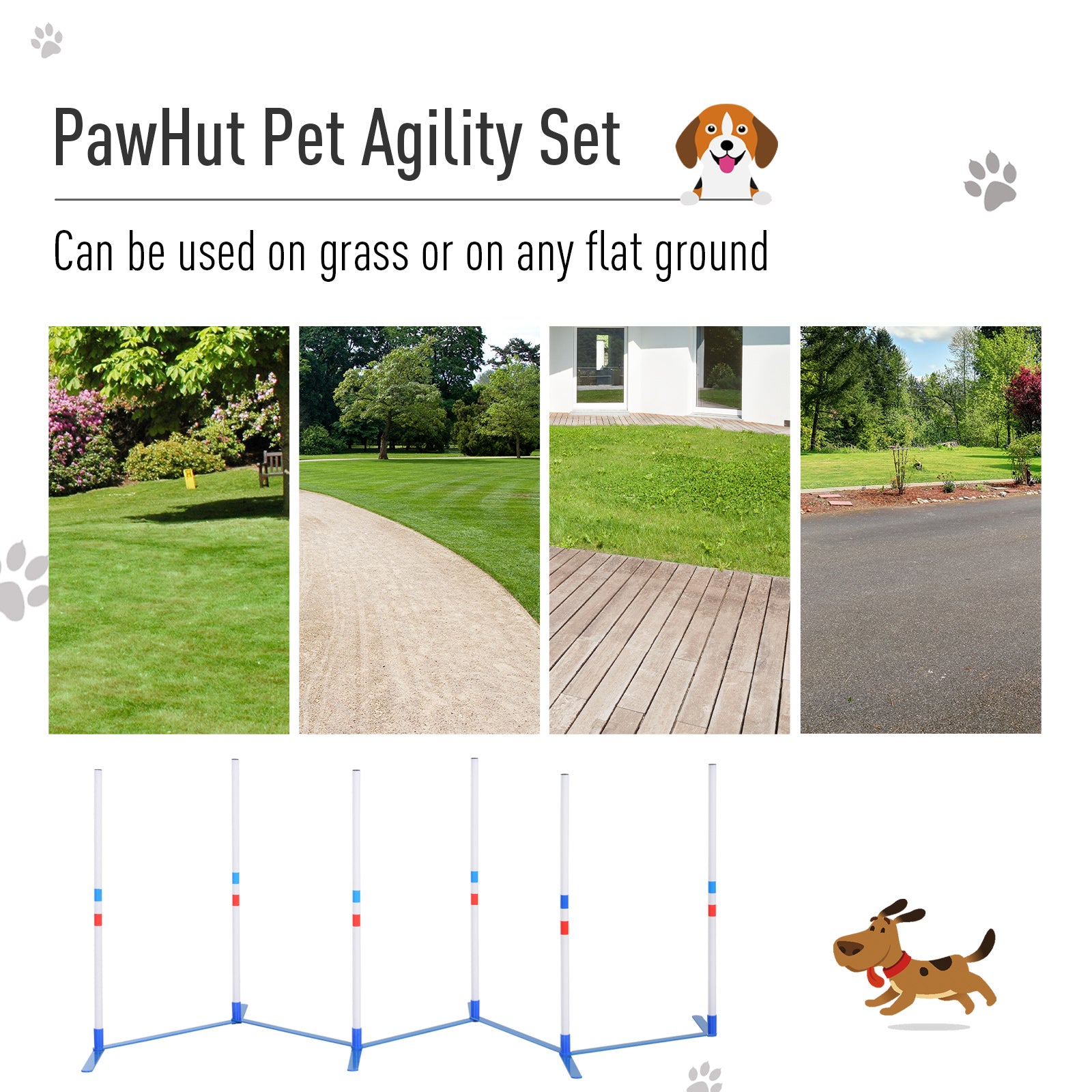 Premium Dog Agility Training Kit with Weave Poles Set