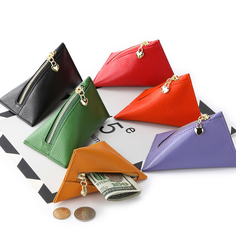 Womens First Layer Cowhide Mini Coin Purse Exquisite Small Creative Wallet