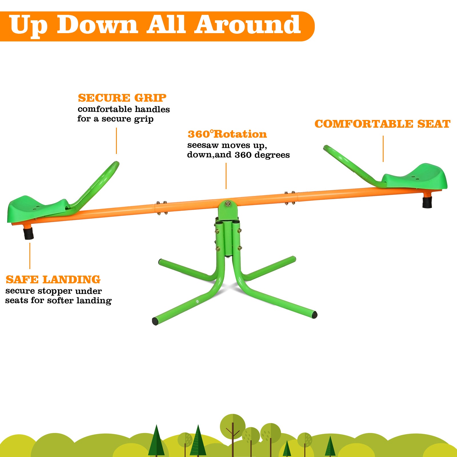 360° Rotating Kids Seesaw Spinner with Durable Outdoor Design