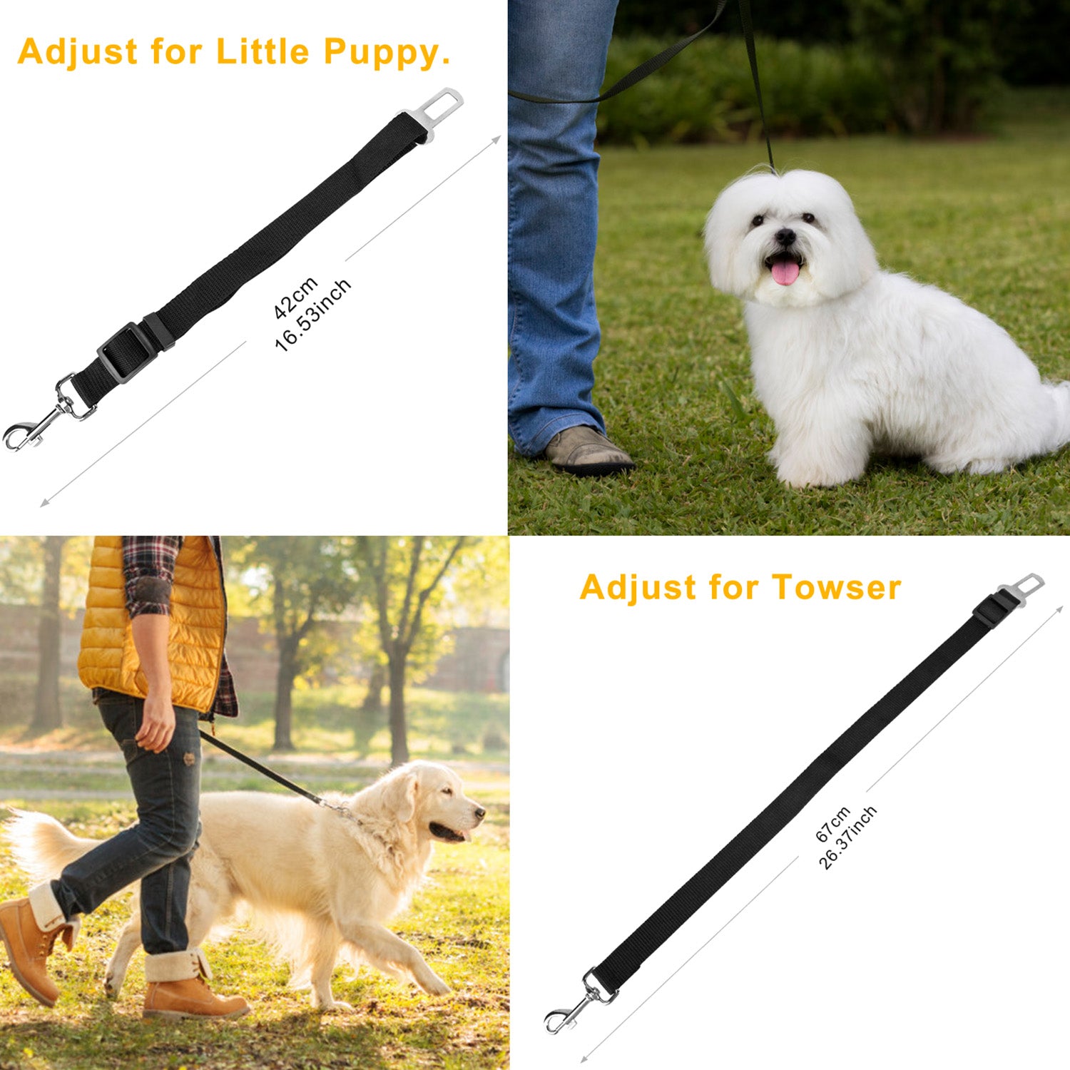 Secure Adjustable Pet Seat Belt Leash Set for Safe Car Travel