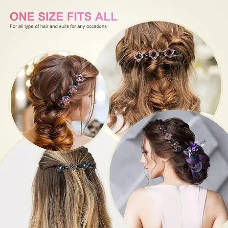Luxury Crystal Clover Hair Clip Rhinestone Braided Barrette
