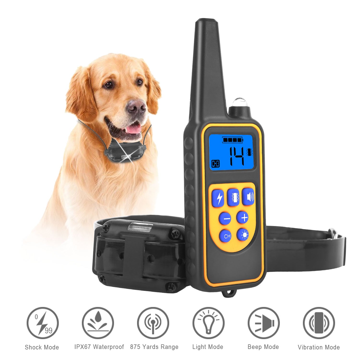 Remote Dog Training Collar with Waterproof Design and 4 Training Modes