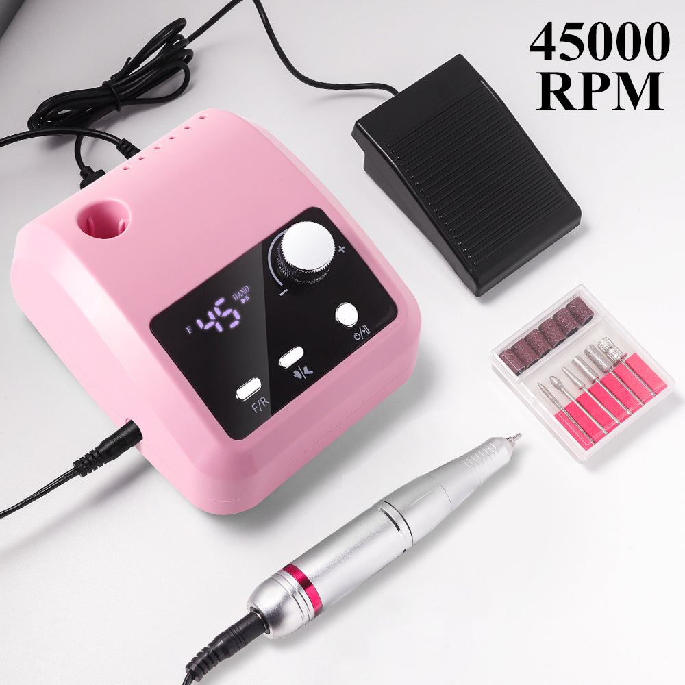45000RPM Professional Electric Nail Drill with LCD Foot Control