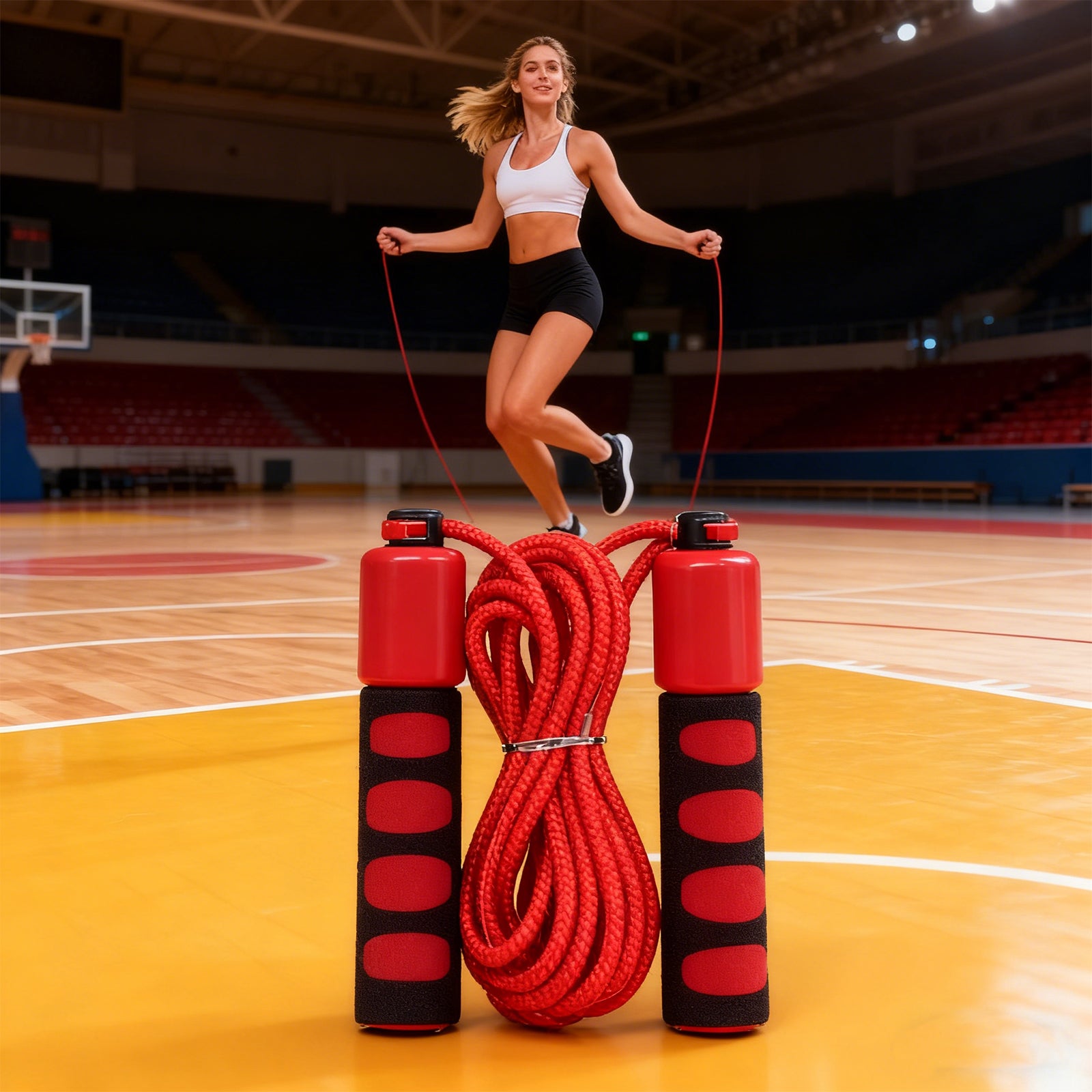 Skipping Adjustable Fitness Jump Rope with Digital Counter for Cardio Workout