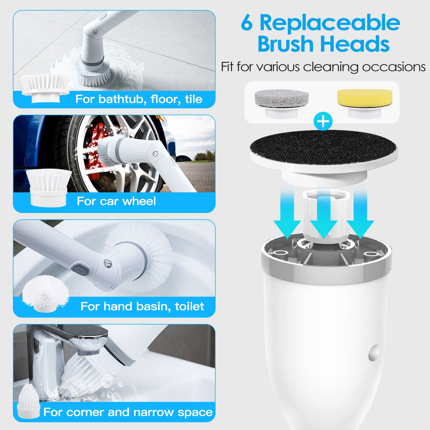 Powerful Electric Spin Scrubber Cordless Telescopic Cleaner