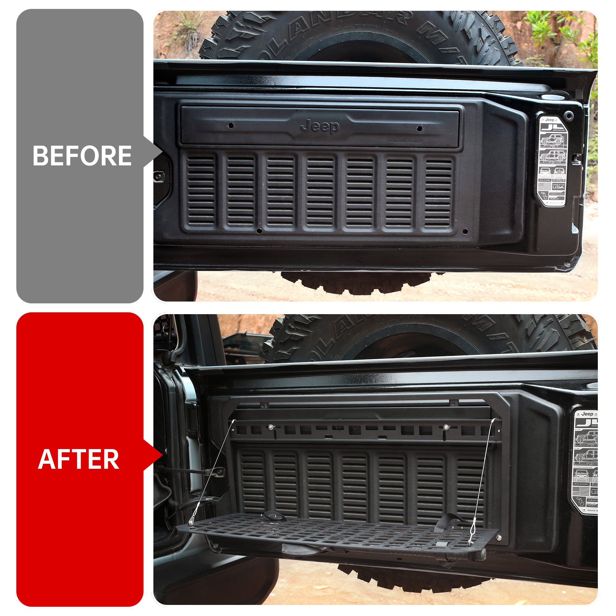 Tailgate Table for Jeep Wrangler JK JL 2007–2025 Foldable