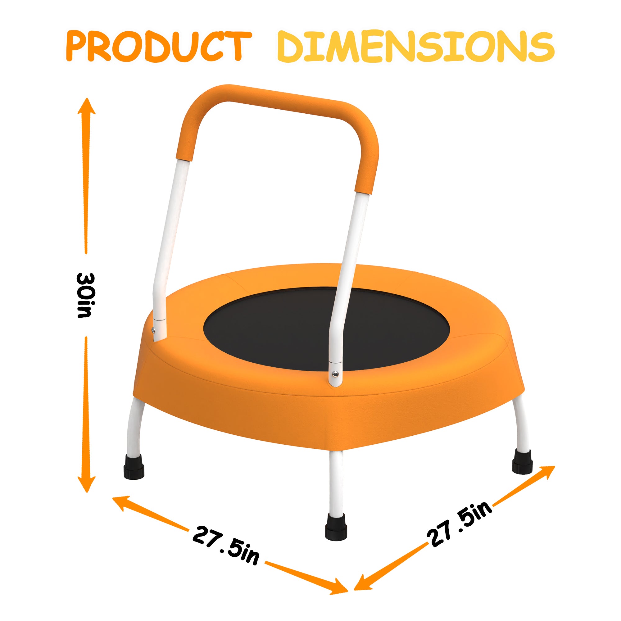 Toddler Mini Trampoline with Handle Safe Indoor Outdoor Play