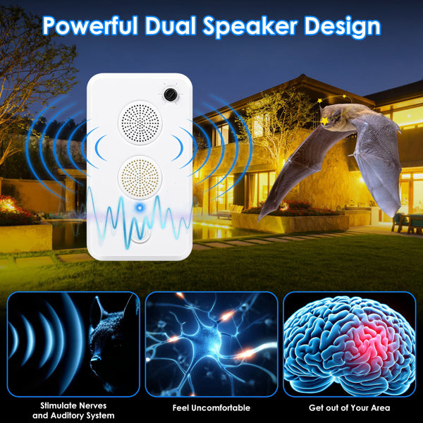 Powerful Ultrasonic Pest Repeller Set Rechargeable Wide Coverage