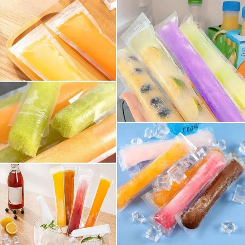 320pcs Ice Pop Bags BPA Free Popsicle Pouches with Funnels