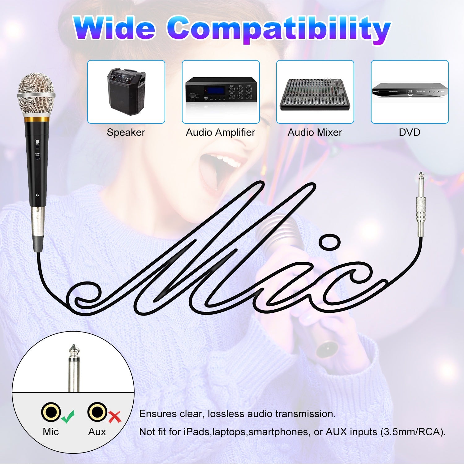 Professional Wired Dynamic Microphone XLR Cardioid Studio Mic