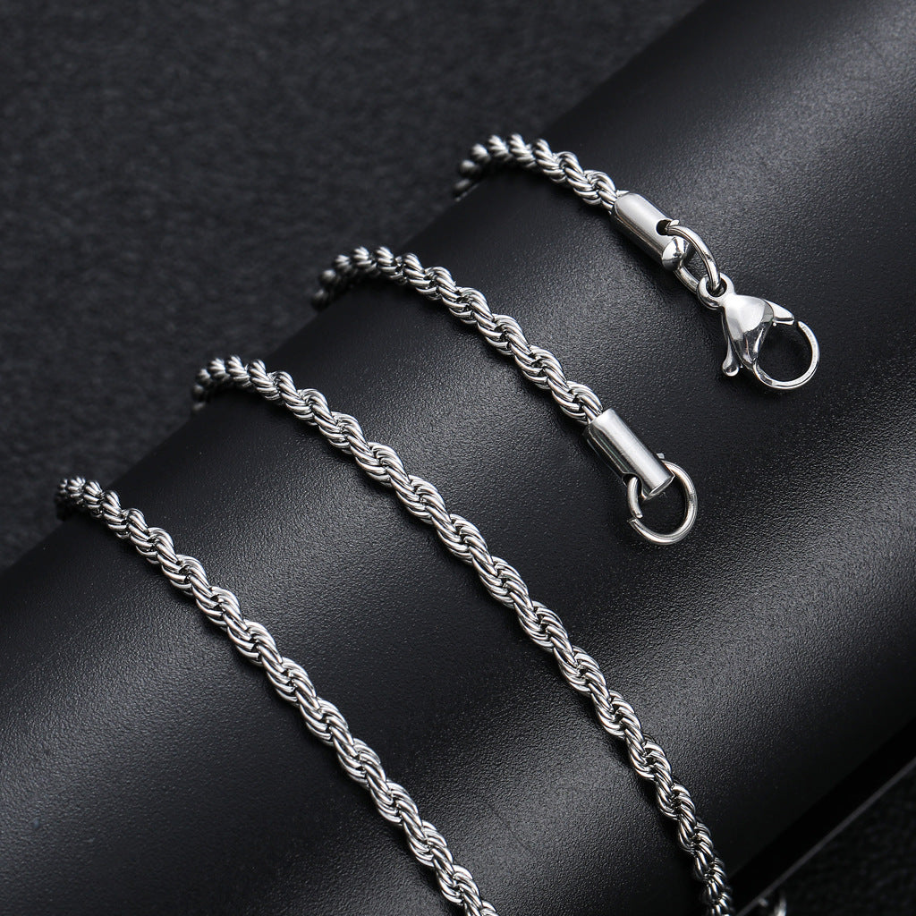 Premium Twist Chain Necklace Stainless Steel Durable Jewelry