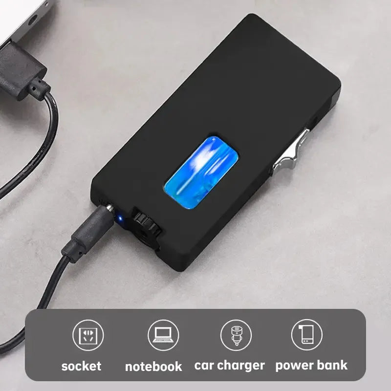 Premium Dual Flame Lighter Windproof Jet Blue Flame Metal Body