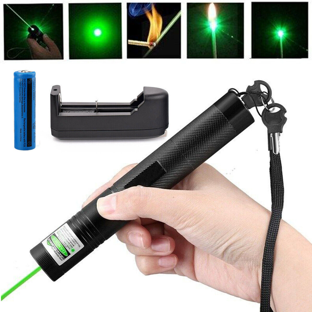 Ultra Powerful Green Laser Pointer USB Rechargeable Beam Pen