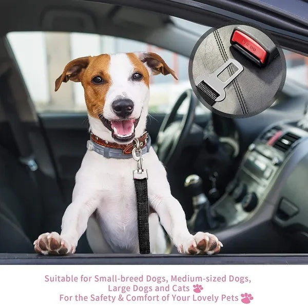 Secure Pet Seat Belt Set Adjustable Safety Harness for Car
