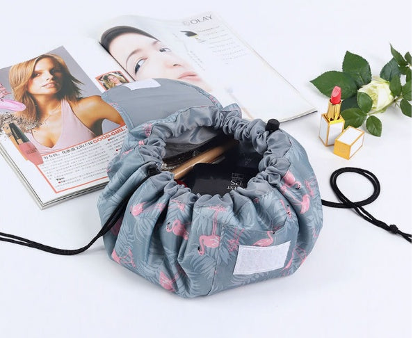 Animal Print Large Capacity Drawstring Cosmetic Storage Bag for Travel Use