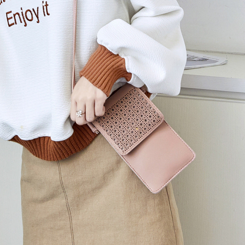Crossbody Mobile Phone Bag with Clear Touch Screen Window Mini Pouch
