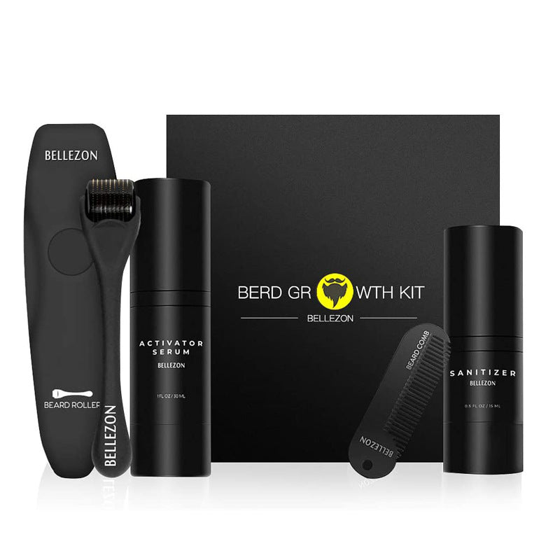 Beard Growth Kit with Serum, Derma Roller & Styling Comb